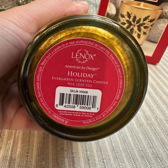LENOX Holiday Crystal Candle Holder Set NEW Scented 9oz Gold Leafed - Picture 6 of 8